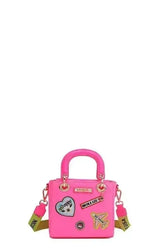 Pink Color Patch Handbag - Top Handle & Crossbody | Femstylo - Femstylo