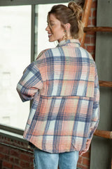Pink & Grey Button Up Plaid Flannel Shacket – Femstylo