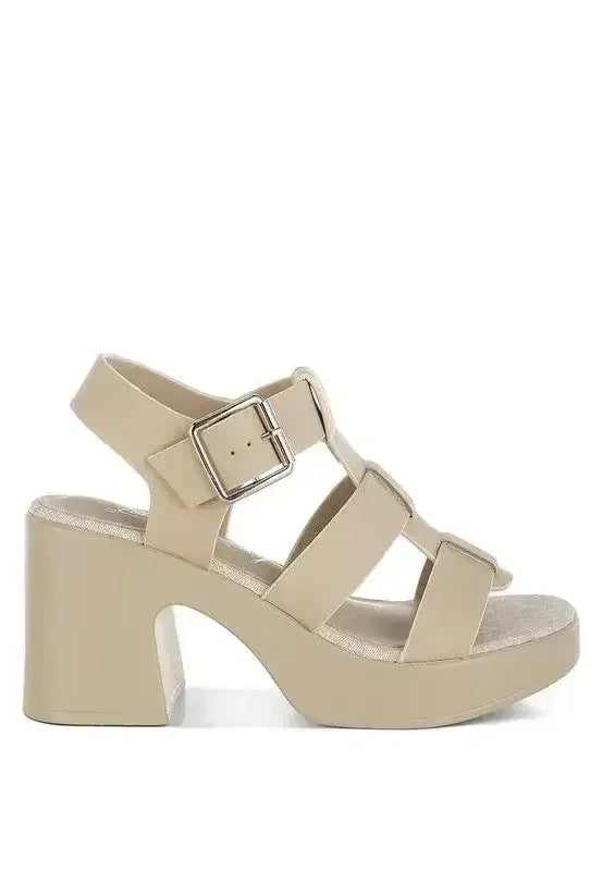 Avalon Chunky Pin Buckle Platform Heels - Femstylo