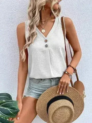 Solid Color V-Neck Tank - Femstylo