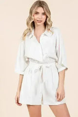 Mittoshop Tie Waist Half Sleeve Romper - Femstylo