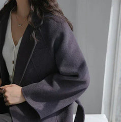 Autumn & Winter Temperament Korean Wool Coat for Women – Elegant &