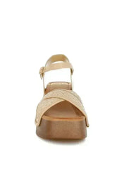 Qasa Studded Raffia Clog Sandals - Femstylo