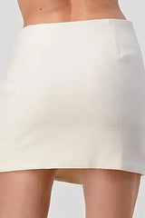 High-Waisted Zip-Front Mini Skirt - Femstylo