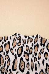 Light Leopard Print Balloon Sleeve Loose Blouse | Femstylo - Femstylo