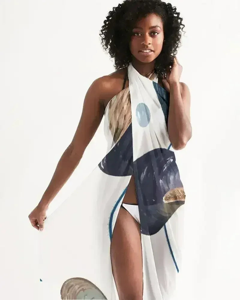Sheer Sarong Swimsuit Cover Up Wrap / White Seashell - Femstylo