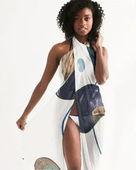 Sheer Sarong Swimsuit Cover Up Wrap / White Seashell - Femstylo