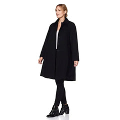 Wool Blend Oversized Velvet Trim Swing Coat (8026) - Femstylo
