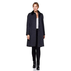 Wool Blend Oversized Velvet Trim Swing Coat (8026) - Femstylo