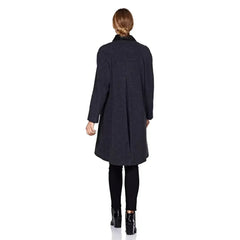 Wool Blend Oversized Velvet Trim Swing Coat (8026) - Femstylo