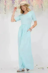 Maxi Dress with Pockets | Rayon-Spandex Blend | Sizes S-3XL - Femstylo