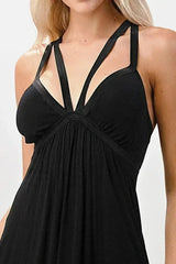 Strappy V-Neck Maxi Dress with Flowy Silhouette - Femstylo