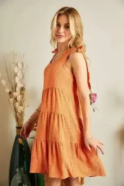 ADORA V-Neck Tie Shoulder Dress - Femstylo