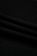 White Waffle Texture V Neck Drop Shoulder Loose Tee - Femstylo