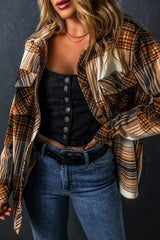 Multicolor Plaid Print Flap Pocket Shacket – Femstylo
