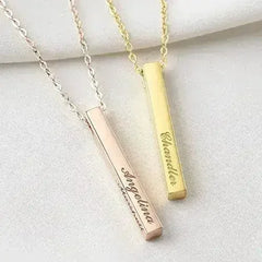 Personalized Mother Necklace, 4 Side Bar Necklace, Kids Names Necklace - Femstylo