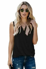 V Neck Draped Tank Top - Femstylo