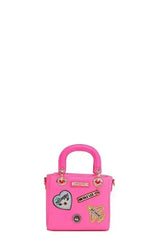 Pink Color Patch Handbag - Top Handle & Crossbody | Femstylo - Femstylo
