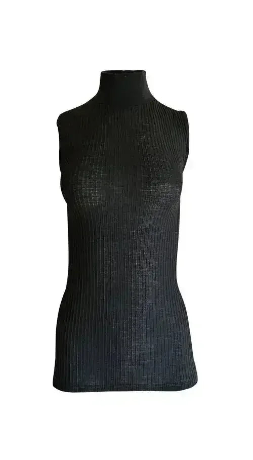 EGI Exclusive Collections Merino Wool Blend Mock Neck Sleeveless Top. - Femstylo