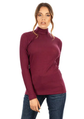 EGI Exclusive Collections Merino Wool Blend Mock Neck Top with Long - Femstylo