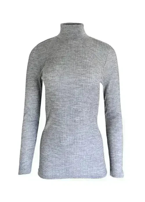 EGI Exclusive Collections Merino Wool Blend Mock Neck Top with Long - Femstylo