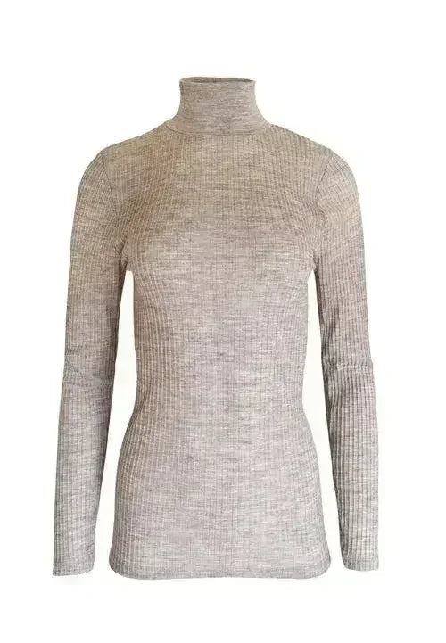 EGI Exclusive Collections Merino Wool Blend Mock Neck Top with Long - Femstylo