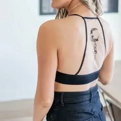 Crescent Moon Dream Catcher Tattoo Mesh Bralette - Femstylo
