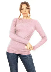 EGI Exclusive Collections Merino Wool Blend Boat Neck Top with Long - Femstylo