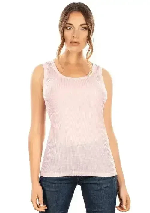 EGI Exclusive Collections Merino Wool Blend Tank Top with Tulle Trim. - Femstylo