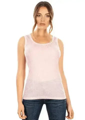 EGI Exclusive Collections Merino Wool Blend Tank Top with Tulle Trim. - Femstylo
