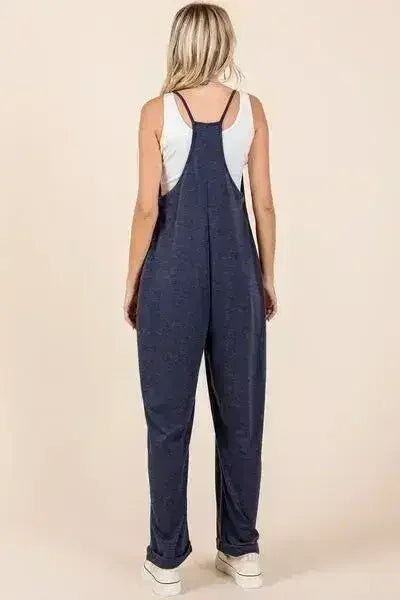 Mittoshop Patch Pocket Wide Leg Sleeveless Jumpsuit - Femstylo