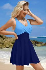 Black Criss Cross Straps Tie Back Flared One Piece Swimsuit - Femstylo