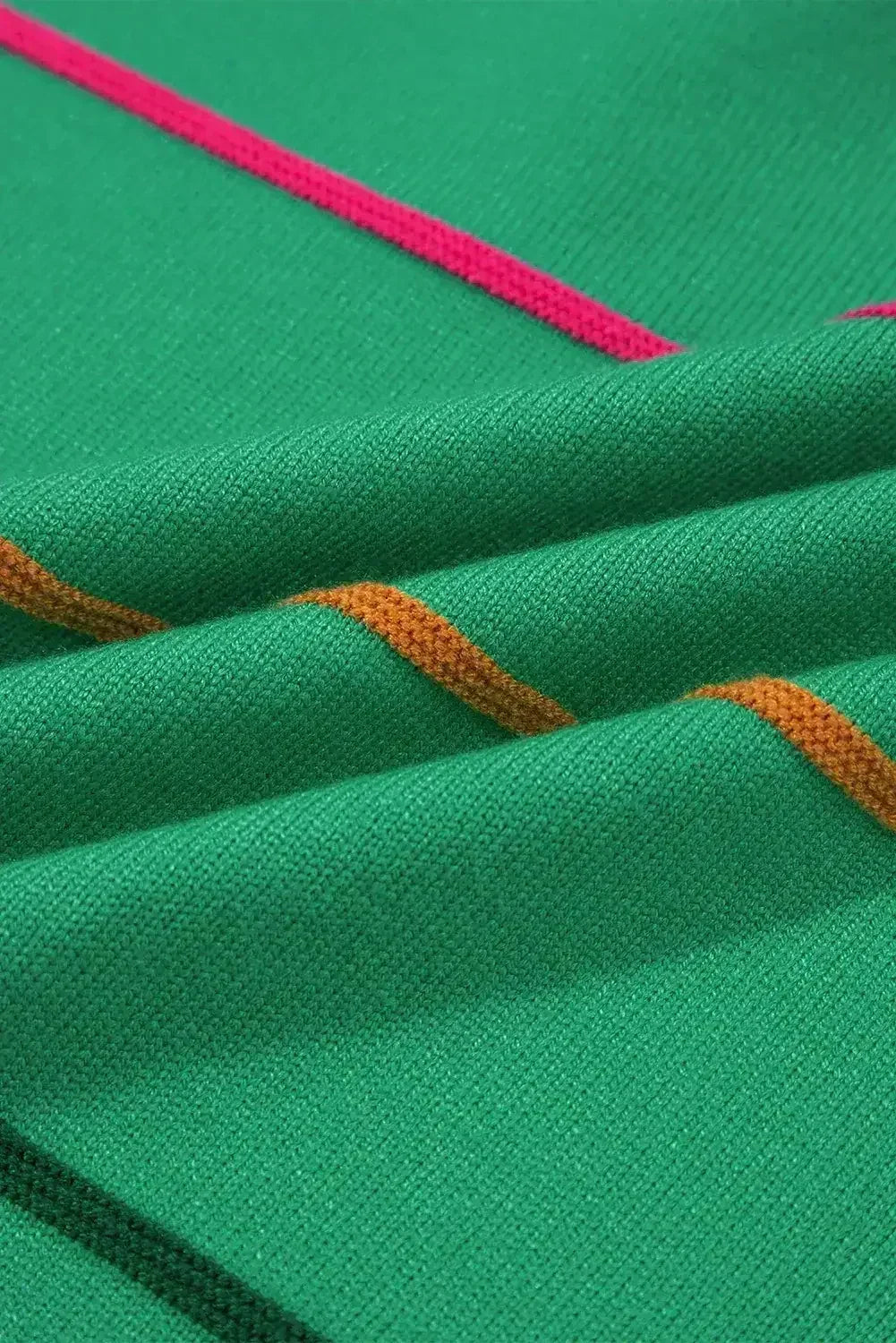 White Striped Half Sleeve Drop Shoulder Sweater - Femstylo