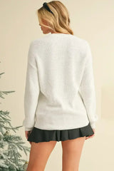 Bright White Merry & Bright Christmas Sweater - Femstylo