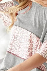 BiBi Triblend Knit with Leopard Block Out Stitching - Femstylo