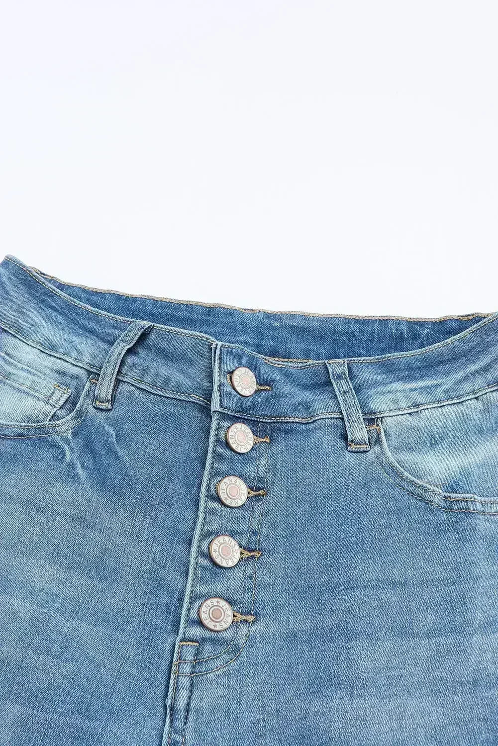 Blue Light Wash High Waisted Bell Bottom Jeans - Femstylo