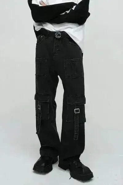 Mid Rise Men's Jeans with Cargo Pockets - Femstylo