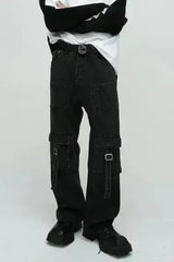 Mid Rise Men's Jeans with Cargo Pockets - Femstylo
