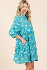 Mittoshop Zebra Print Button Down Shirt Mini Dress - Femstylo