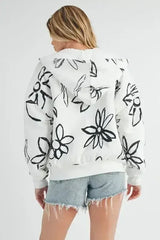 Aemi + Co Flower Sherpa Hoodie - Zip-Up & Cozy | S-L | Femstylo - Femstylo
