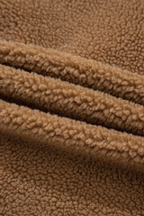 Light French Beige Fleece Tie Front Winter Vest