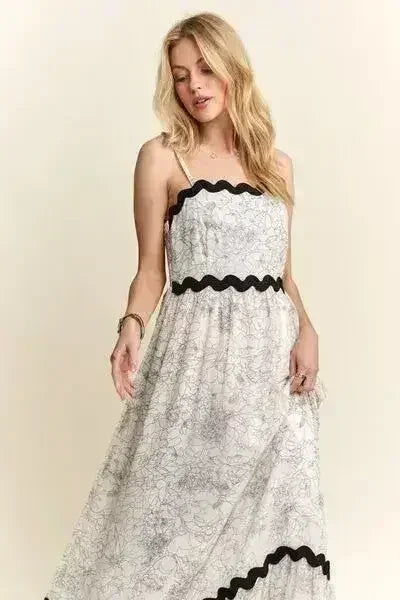 ADORA Floral Adjustable Strap Maxi Cami Dress - Femstylo