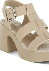 Avalon Chunky Pin Buckle Platform Heels - Femstylo