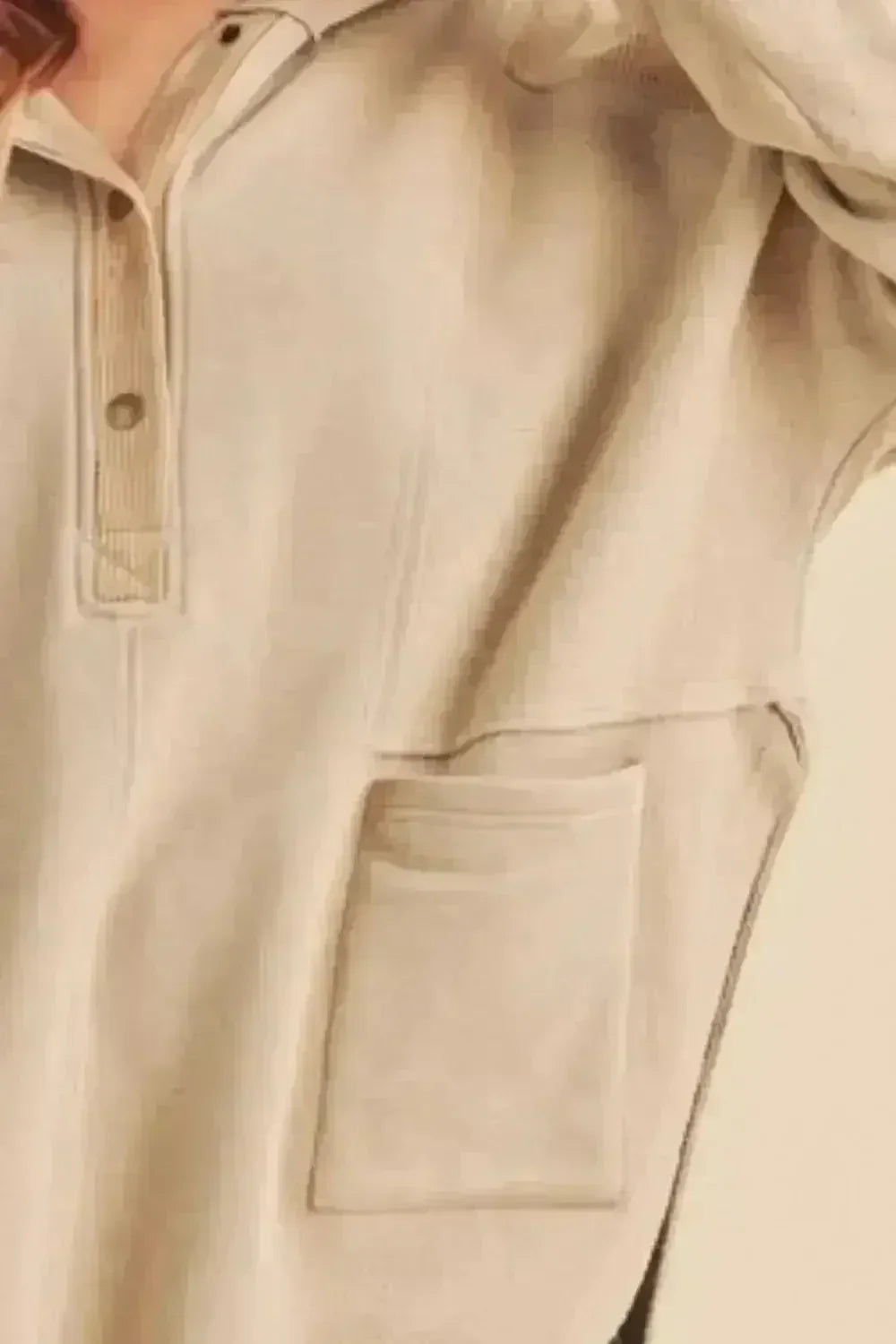 Slit Half Snap Hoodie - Oversized Cotton Streetwear | Femstylo - Femstylo