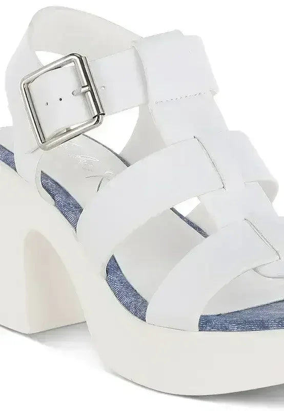 Avalon Chunky Pin Buckle Platform Heels - Femstylo