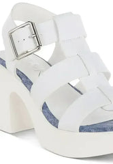 Avalon Chunky Pin Buckle Platform Heels - Femstylo