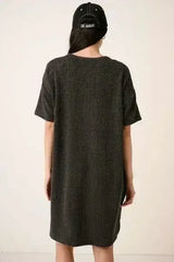 Mittoshop Urban Rib Knit Short Sleeve Tee Dress - Femstylo