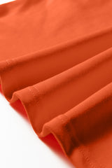 Orange Preppy Striped Sleeve Loose Mini Dress