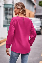 Round Neck Long Sleeve Tee - Femstylo