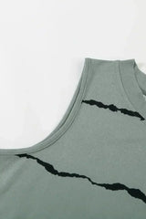 Apricot Allover Leopard Print Round Neck Tank Top - Femstylo